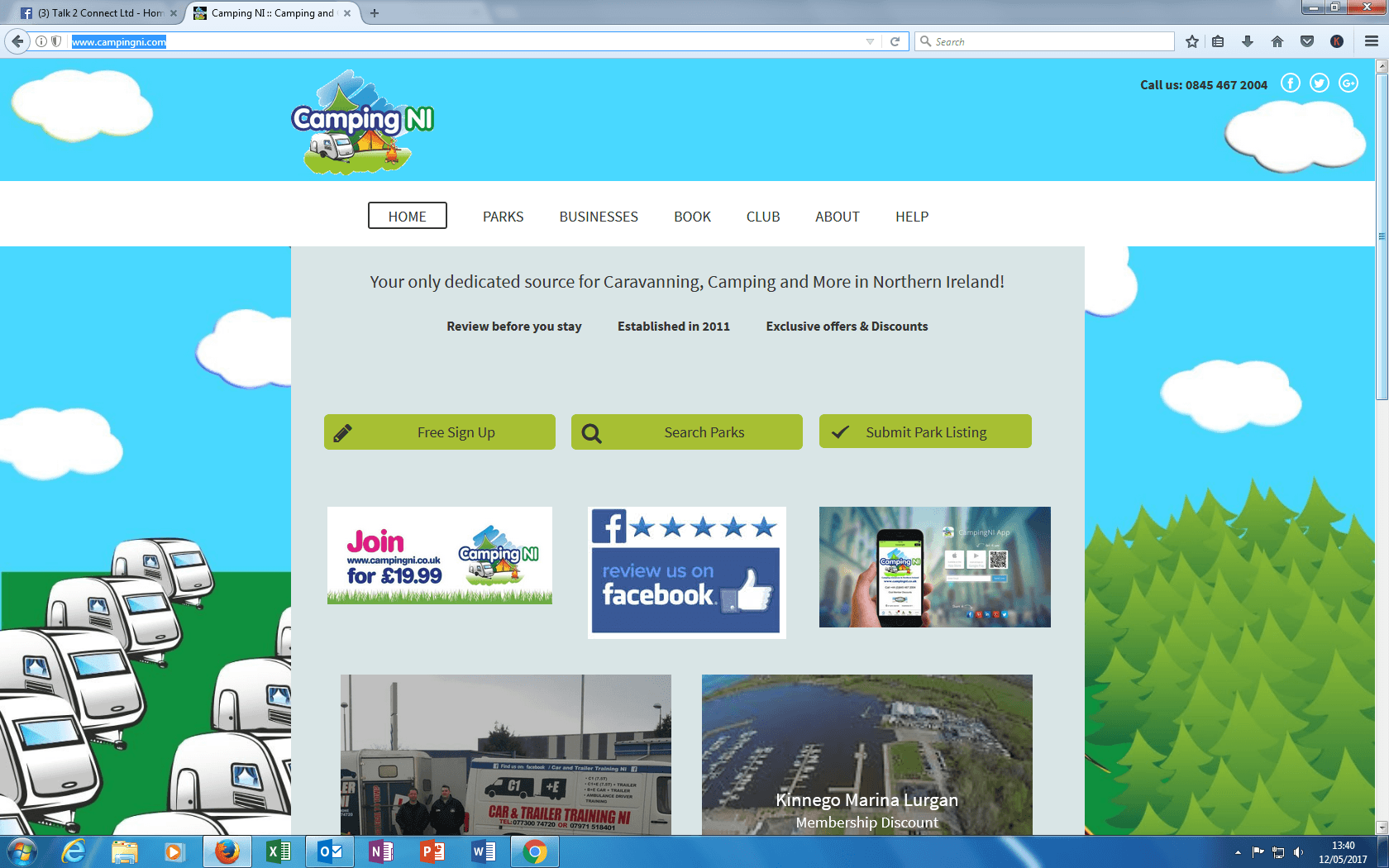 View website Campingni Website created by Talk 2 Connect